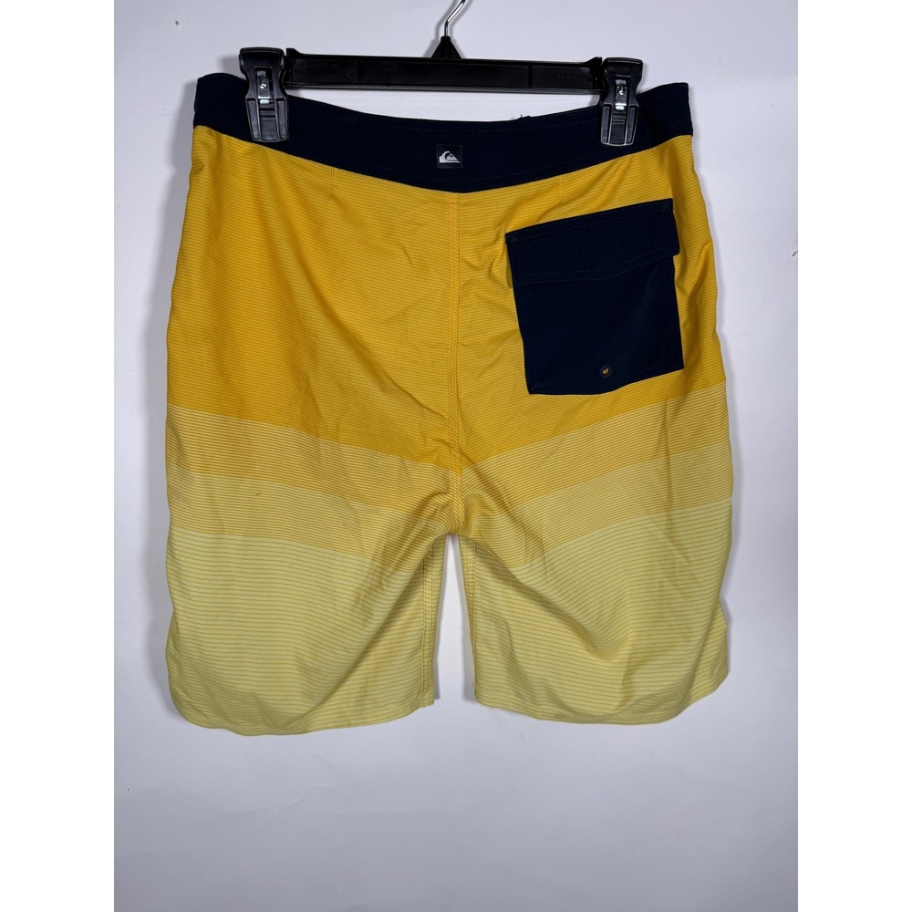 Quiksilver Highline Mens Board Shorts Yellow Orange Stripe Swim Trunks Size 29 - Picture 4 of 7